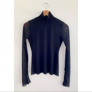 Zara black mesh turtle neck